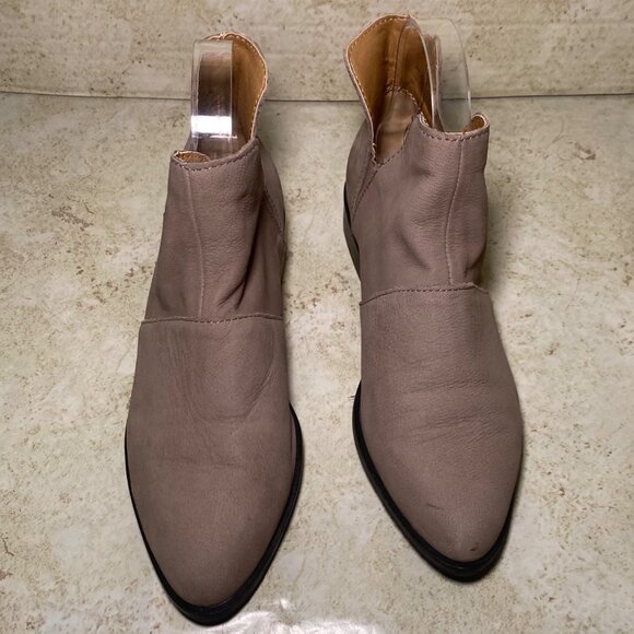 Lucky Brand Womens Taupe Leather Upper Ankle Booties Size 6M - Picture 2 of 9